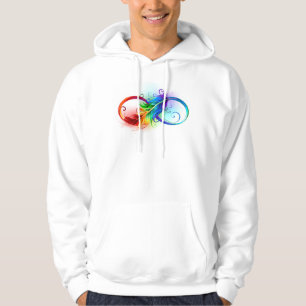 Veste À Capuche Symbole d'infini avec plume arc-en-ciel