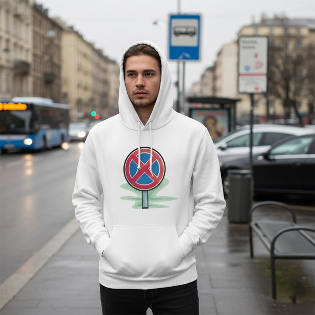 Veste À Capuche Symbole rouge bleu de la route de stationnement (Créateur téléchargé)