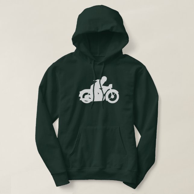 Veste À Capuche Symbole Silhouette Motorbiker (Design devant)