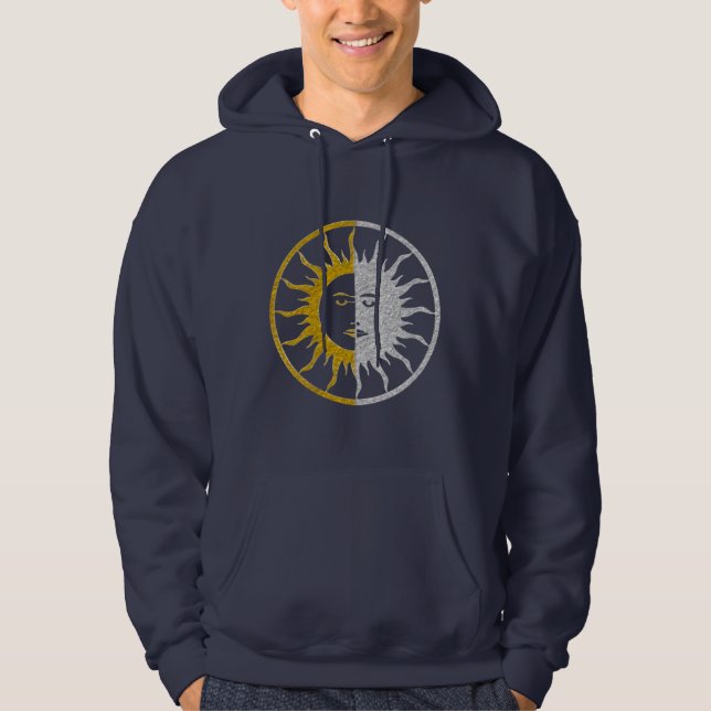 Veste À Capuche Symbole SOLEIL ET LUNE - or argent (Devant)