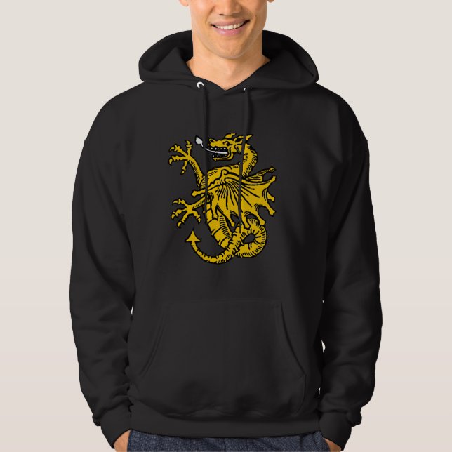 Veste À Capuche Symboles et illustration de dragon (Devant)