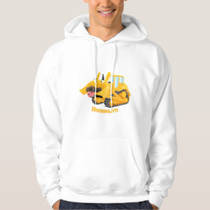 Veste À Capuche Sympa joli caractère de dessin animé au bulldozer