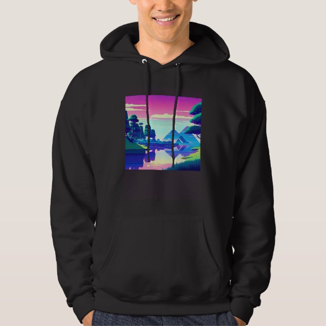 Veste À Capuche Synthwave outrun retrowave futuresynth sci fi  81 (Devant)