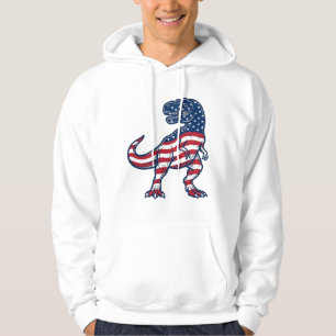 Veste À Capuche T-Rex patriotique Drapeau américain Design de dino