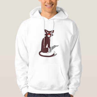 Veste À Capuche T-shirt à capuche graphique avec un chat marron mi