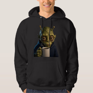 Veste À Capuche T-shirt à capuche graphique café du matin d'alien
