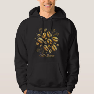 Veste À Capuche T-Shirt aux fèves de café d'or - Luxueux Black & G