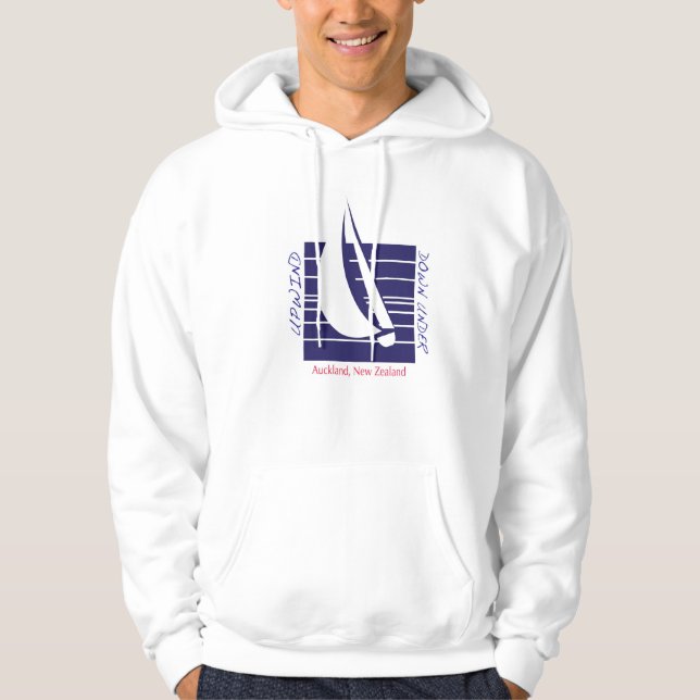 Veste À Capuche T-shirt bleu de Square_UpDown Auckland de bateau (Devant)