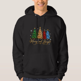 Veste À Capuche T-Shirt d'arbre de Noël Merry and Bright 