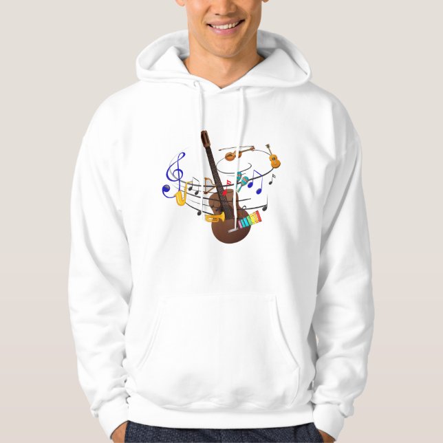 VESTE À CAPUCHE T-SHIRT DE CONCEPTION MUSICALE (Devant)