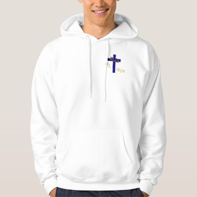 Veste À Capuche T-shirt de la Croix chrétienne de mon Roi (Devant)