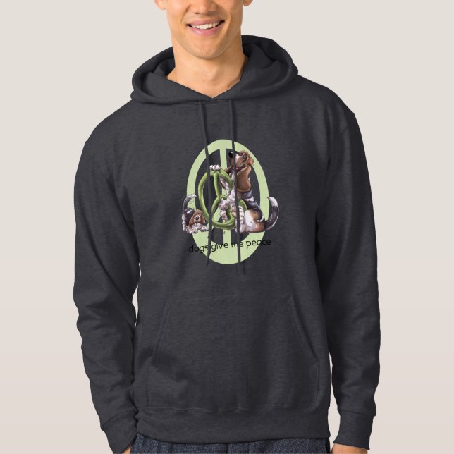 Veste À Capuche T-shirt de paix de Basset Hound (Devant)