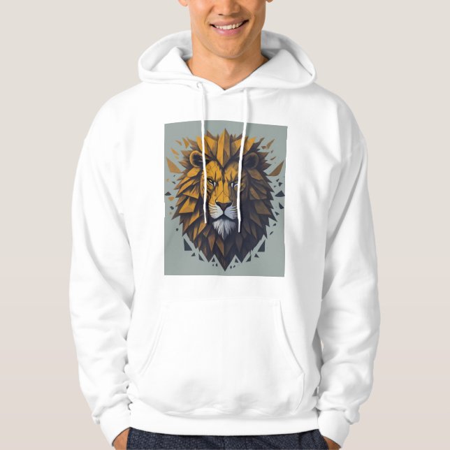 Veste À Capuche T-shirt Géométrique Lion Roar" (Devant)