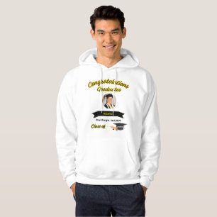 Veste À Capuche T-Shirt homme photo et nom félicitations  diplômés
