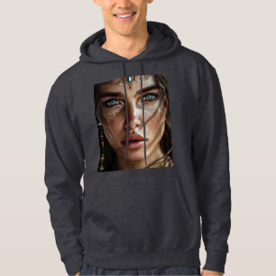 Veste À Capuche T-shirt portrait femme mystique à yeux bleus