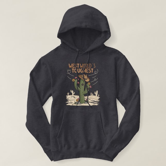 Veste À Capuche T-shirt Saguaro Cactus Ouest sauvage | Robuste (Design devant)