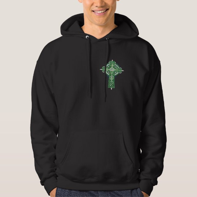 Veste À Capuche T-shirt vert de croix celtique (Devant)