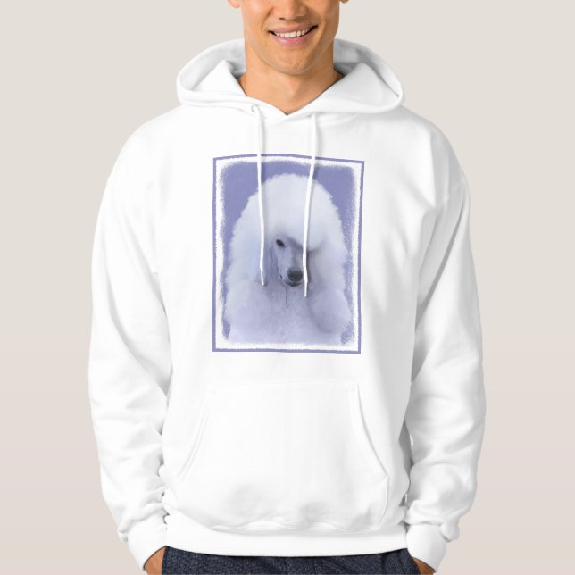 Veste À Capuche Tableau blanc standard de caniche - Art original d (Devant)