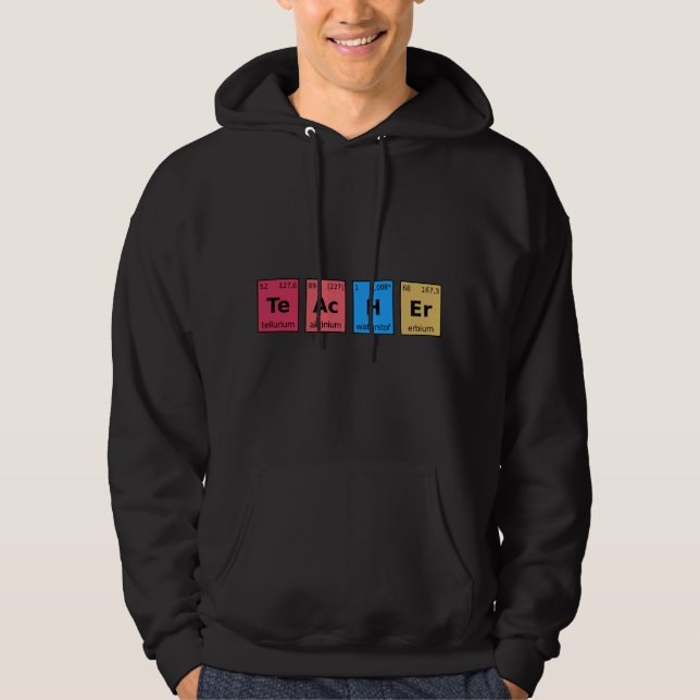 Veste À Capuche Tableau périodique enseignant (Devant)