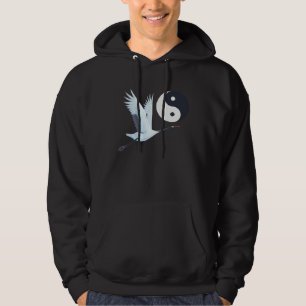 Veste À Capuche Tai Chi Grue Blanche Yin Yang Qi Gong Chinois Blan