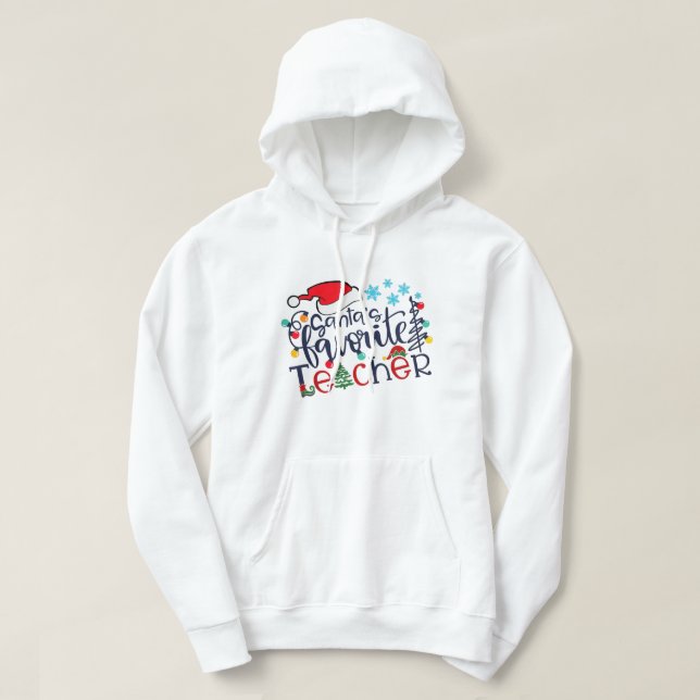 Veste À Capuche Teacher Xmas Funny Merry (Design devant)