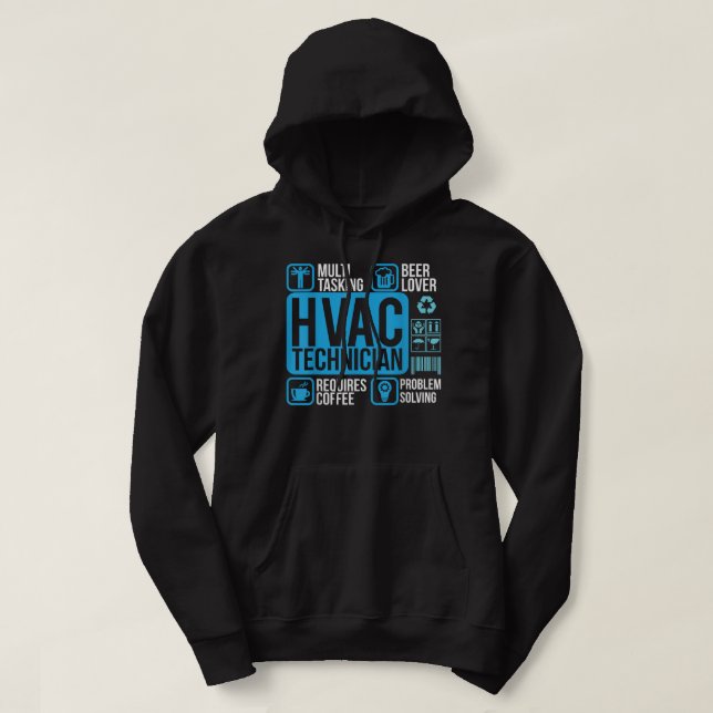 Veste À Capuche Technicien HVAC professionnel HVAC Chauffage  (Design devant)