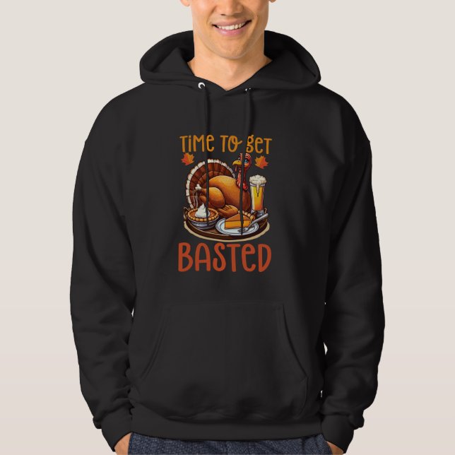 Veste À Capuche Temps Drôle Pour Obtenir Bastes Turquie Bière Chut (Devant)
