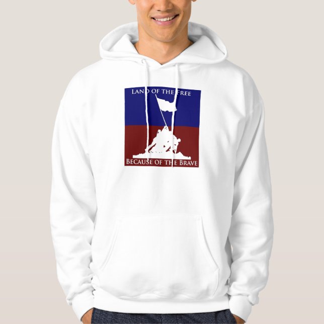 Veste À Capuche Terre du libre en raison du courageux : Iwo Jima (Devant)