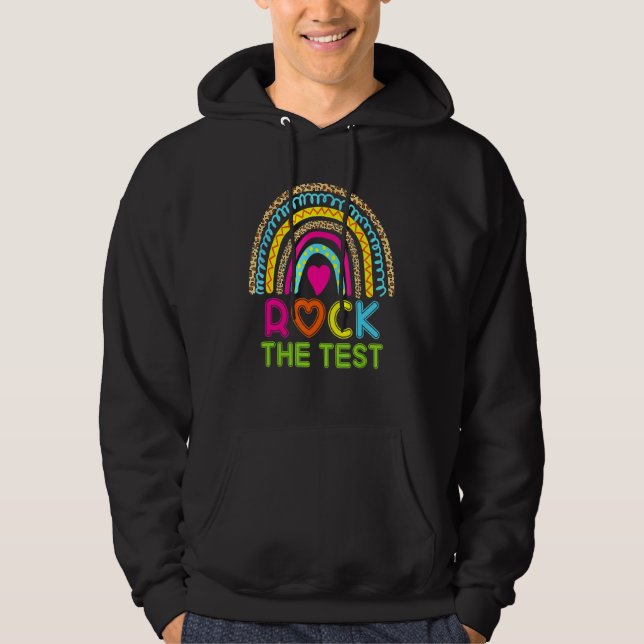 Veste À Capuche Test Day Rock The Test Teacher Test Day Rainbow (Devant)