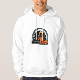 Veste À Capuche Tête de citrouille mignonne devant une maison hant