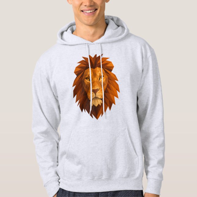 Veste À Capuche Tête de lion polygonale - Conception de puissance  (Devant)