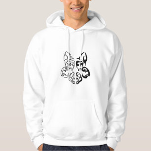 Veste À Capuche Tête de loup noir et blanc gras