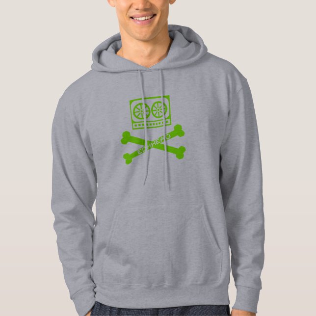 VESTE À CAPUCHE TÊTE EDM VERTE (Devant)