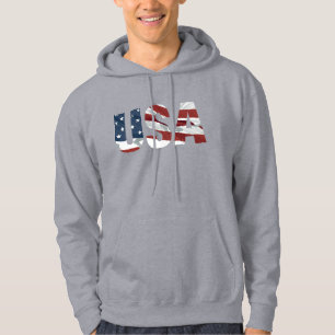 Veste À Capuche Texte en gras Drapeau américain Design patriotique