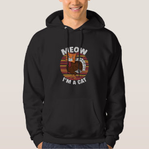 Veste À Capuche Thanksgiving Drôle Turquie Fake Cat Retro