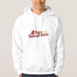 Veste À Capuche Thanksgivukkah heureux Menorah/feuille