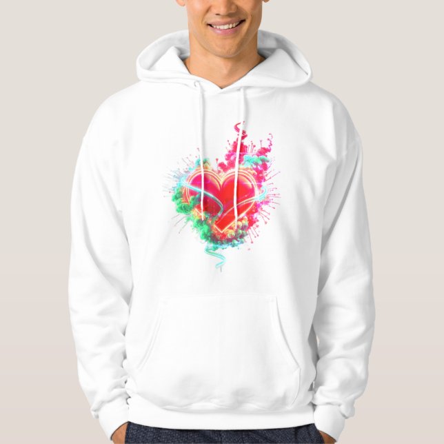 Veste À Capuche The Jaded Heart on a Cozy Long Sleeve White (Devant)