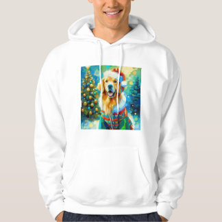 Veste À Capuche Thème de Noël Golden Retriever