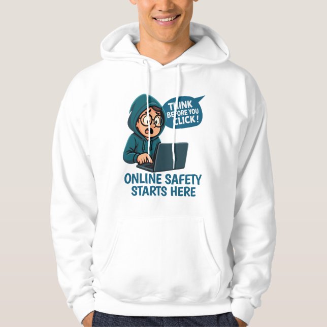Veste À Capuche Think Before You Click - Online Safety Awareness (Devant)