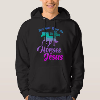 Veste À Capuche THIS GIRL RUNS ON HORSES & JESUS Love Equestrian R