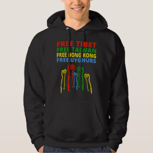VESTE À CAPUCHE TIBET LIBRE TAIWAN LIBRE HONG KONG LIBRE OUÏGOURS