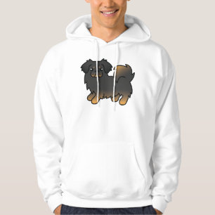 Veste À Capuche Tibétain Spaniel noir et feu Chien de dessin animé