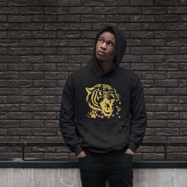 Veste À Capuche Tiger Tête Tige Tige Tige Hommes Noir (Créateur téléchargé)