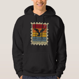 Veste À Capuche Timbre-Poste Avec Un Aigle Au Coucher Du Soleil