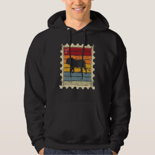 Veste À Capuche Timbre-poste avec un lion au coucher du soleil