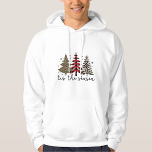 Veste À Capuche "Tis the Season" Plaid Leopard Christmas Trees