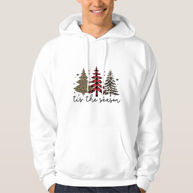 Veste À Capuche "Tis the Season" Plaid Leopard Christmas Trees (Devant)