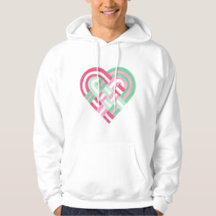 Veste À Capuche Tissé Coeur Abrosexuel Fierté Drapeau rose vert