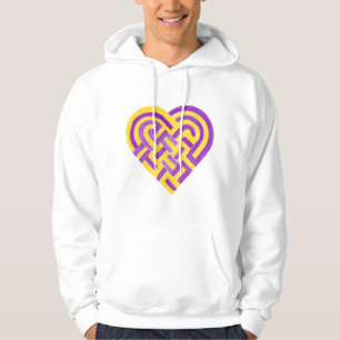 Veste À Capuche Tissé Coeur Intersexe Fierté Drapeau violet jaune