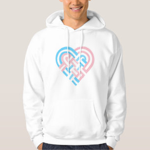 Veste À Capuche Tissé Coeur Trans Transgenre Fierté Drapeau rose B